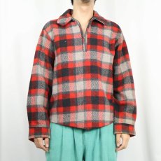 画像2: 60's〜 Redwood & Ross チェック柄 ハーフジップ ウールジャケット S (2)