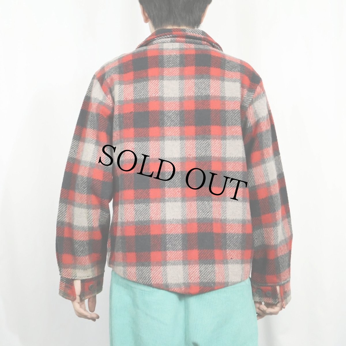 画像3: 60's〜 Redwood & Ross チェック柄 ハーフジップ ウールジャケット S (3)