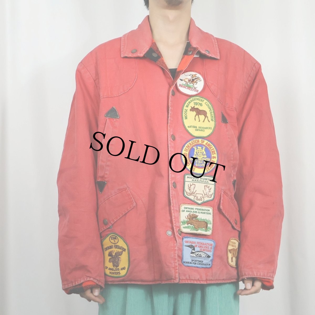 画像4: 70's Hydro Duck CANADA製 ワッペン＆ショルダーパッチ付き リバーシブル コットン×ウールジャケット (4)