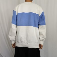 画像4: 90's POLO Ralph Lauren ロゴ刺繍 切り替えデザイン ラグランスウェット L  (4)