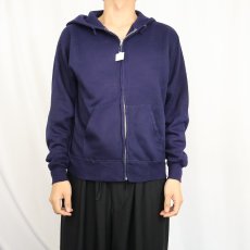 画像2: 70〜80's 無地スウェットジップパーカー NAVY L (2)