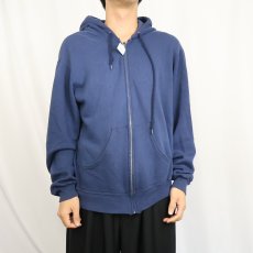 画像2: 70〜80's 無地スウェットジップパーカー NAVY (2)