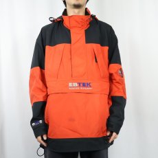 画像2: 90's Eddie Bauer EBTEK ロゴ刺繍  ナイロンアノラックパーカー M (2)