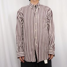 画像2: 80〜90's Eddie Bauer ストライプ柄 ボタンダウンコットンシャツ M (2)