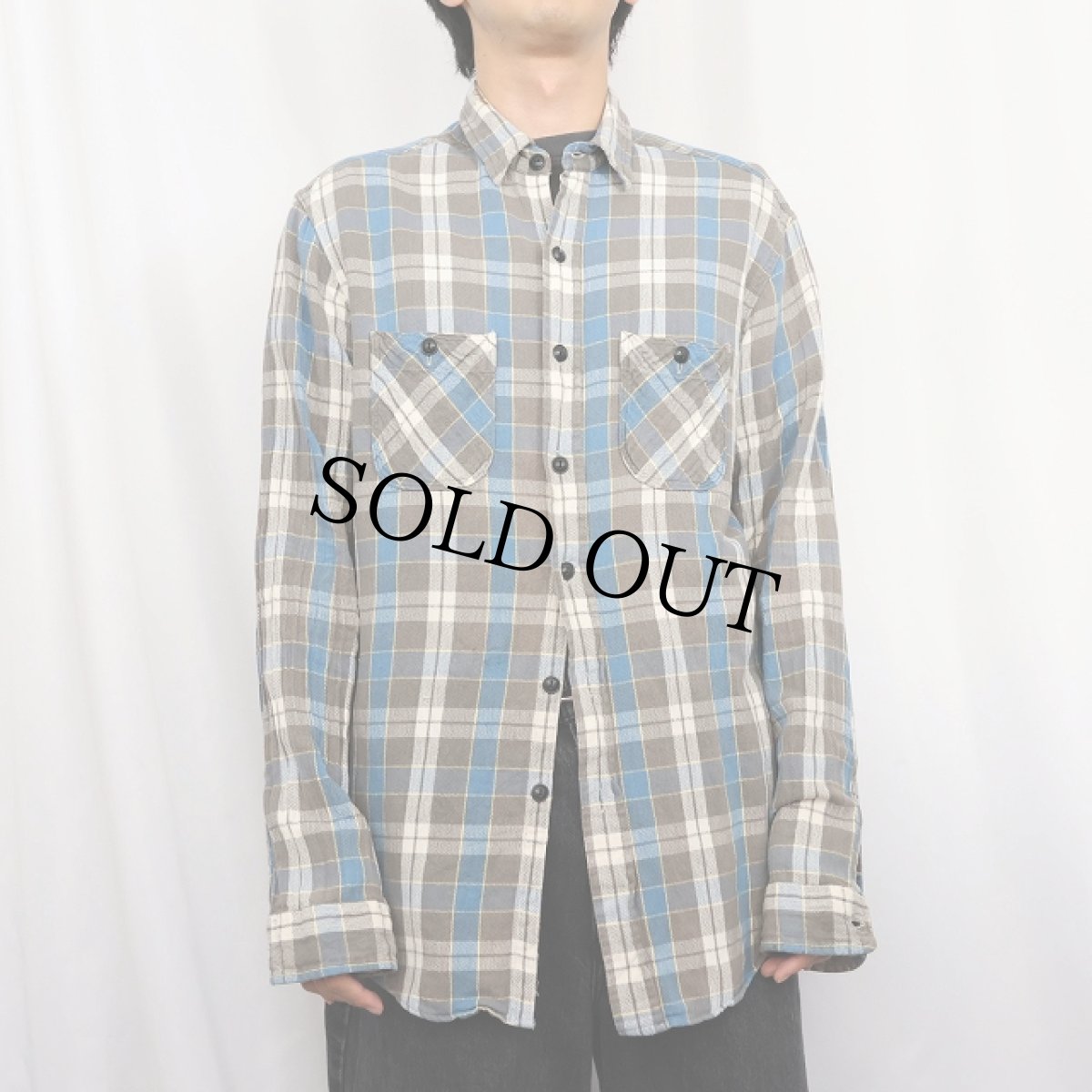 画像2: POLO Ralph Lauren チェック柄 ヘビーネルシャツ L (2)