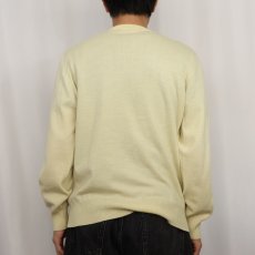 画像3: 70's CHEMISE LACOSTE FRANCE製 ロゴ刺繍 Vネック ウールニットセーター SIZE5 (3)