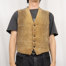 画像2: VINTAGE  針刺しシンチバック コーデュロイベスト (2)