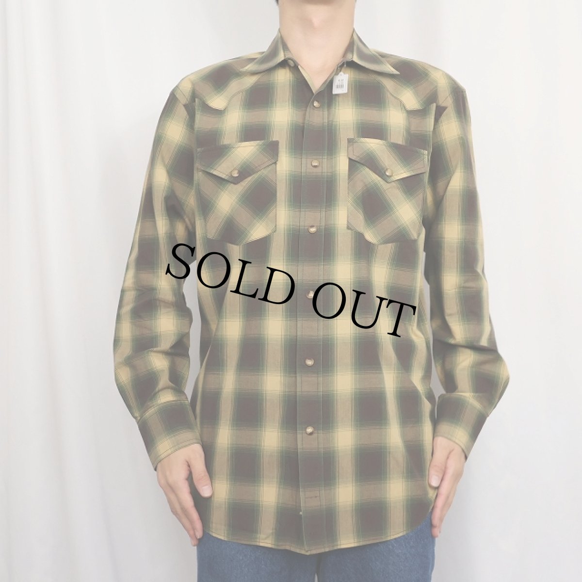 画像2: PENDLETON "FRONTIER" オンブレーチェック柄 ウエスタンシャツ M (2)