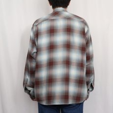 画像3: 2012AW Patagonia "ORGANIC COTTON" オンブレーチェック柄 コットン×ポリエステルシャツ L (3)