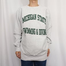 画像2: 90's Champion REVERSE WEAVE USA製 "MICHIGAN STATE SWIMMING & DIVING" プリントスウェット XXL (2)