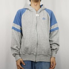 画像2: 80's NIKE 紺タグ ロゴ刺繍 スウェットジップパーカー L (2)