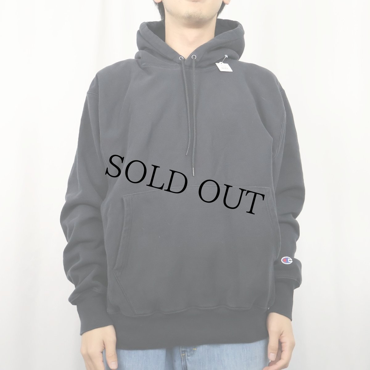 画像2: Champion PREMIUM REVERE WEAVE 目無し スウェットフーディー BLACK M (2)