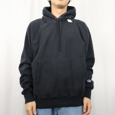 画像2: Champion PREMIUM REVERE WEAVE 目無し スウェットフーディー BLACK M (2)