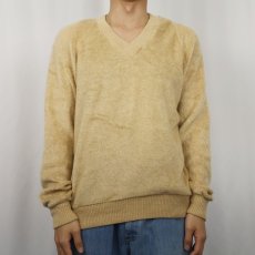 画像2: 70〜80's Troy Hill USA製 Vネック パイルニットセーター (2)