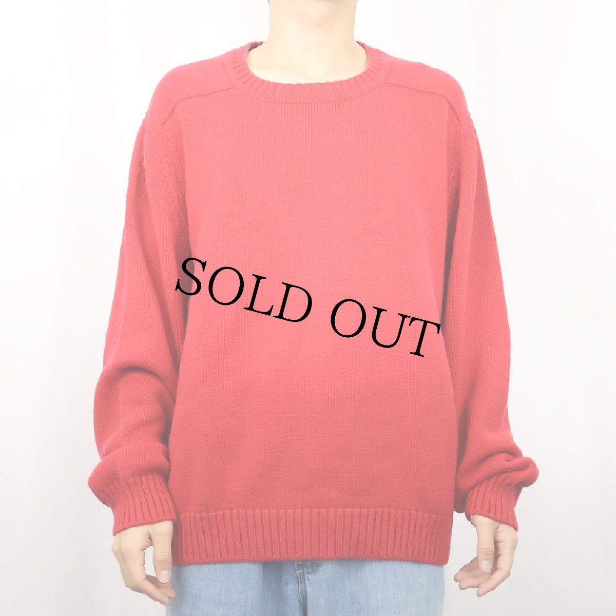 画像2: 90's LANDS' END USA製 コットンニットセーター L (2)