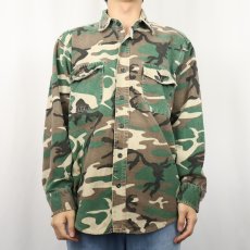 画像2: 80's DEERSKIN USA製 リアルツリーカモ柄 シャモアクロスシャツ (2)