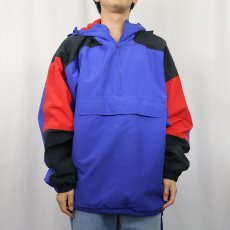 画像2: 90's GAP TAIWAN製 裏フリース ナイロンアノラックパーカー XL (2)