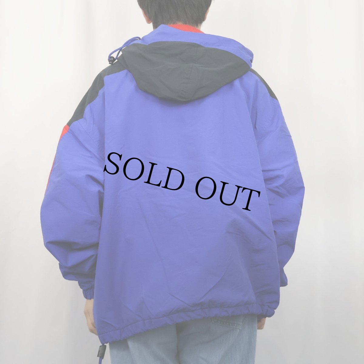 画像3: 90's GAP TAIWAN製 裏フリース ナイロンアノラックパーカー XL (3)