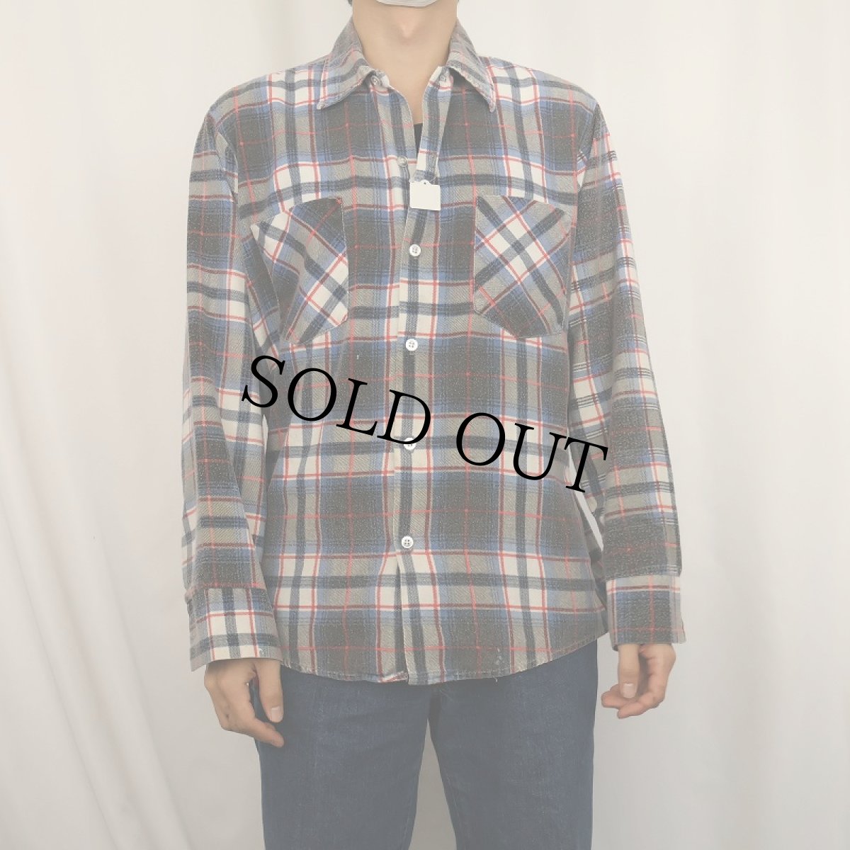 画像2: 70〜80's Prest-Rite チェック柄 プリントネルシャツ (2)