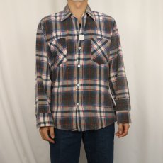 画像2: 70〜80's Prest-Rite チェック柄 プリントネルシャツ (2)