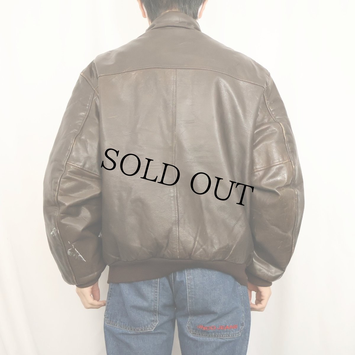 画像3: 70〜80's A-2 TYPE レザーフライトジャケット BROWN (3)