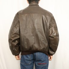 画像3: 70〜80's A-2 TYPE レザーフライトジャケット BROWN (3)
