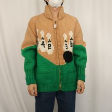 画像3: 60's ボーリング柄 カウチンニットジャケット (3)