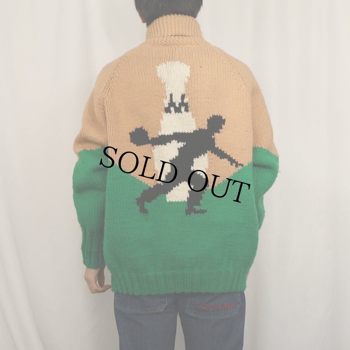 画像4: 60's ボーリング柄 カウチンニットジャケット (4)