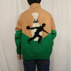 画像4: 60's ボーリング柄 カウチンニットジャケット (4)