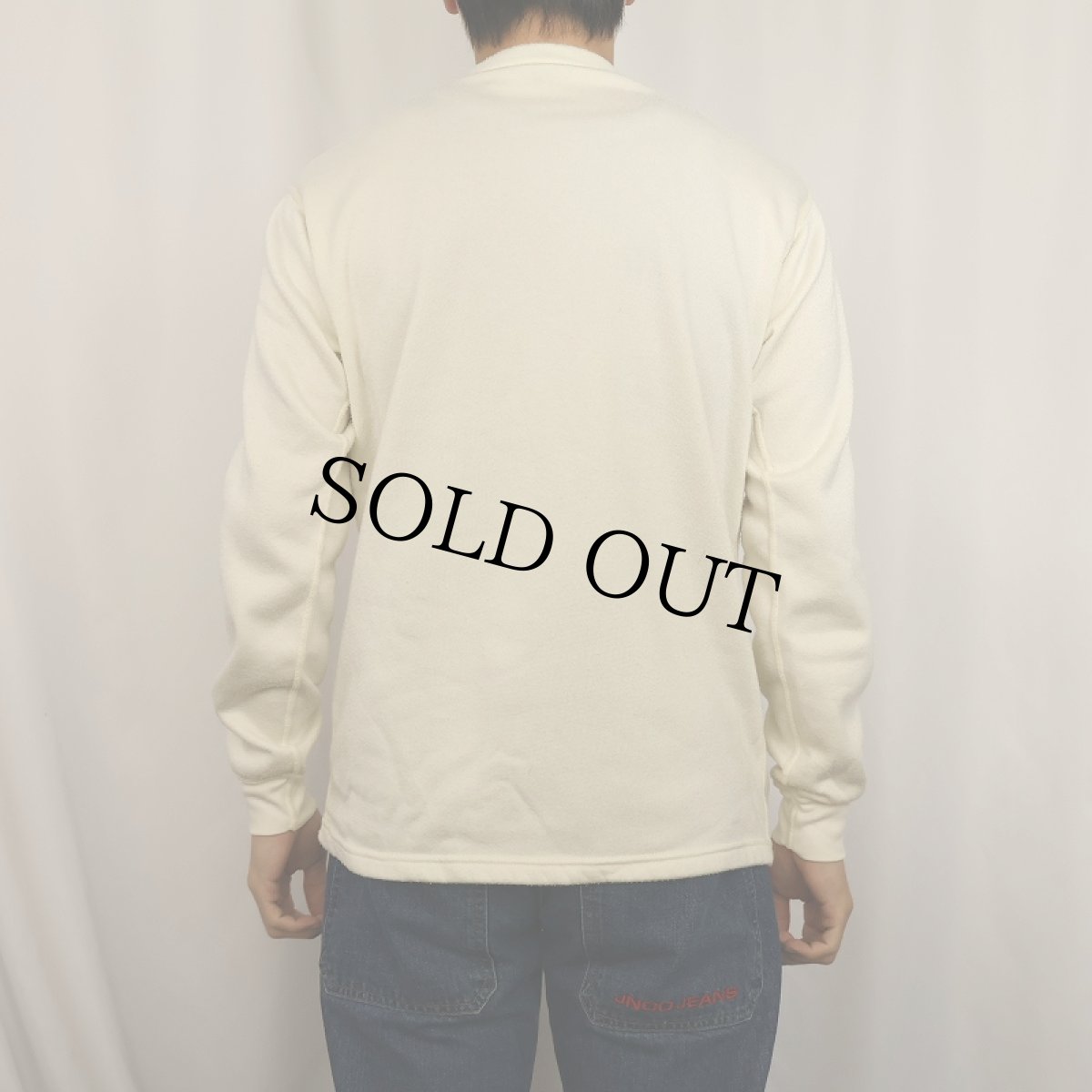 画像3: 80's Patagonia USA製 "capilene" ロゴ刺繡 ヘンリーネック フリースロンT M (3)