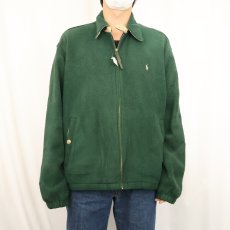 画像2: POLO Ralph Lauren "POLARTEC" ロゴ刺繍 チンスト付き フリーススイングトップ L (2)