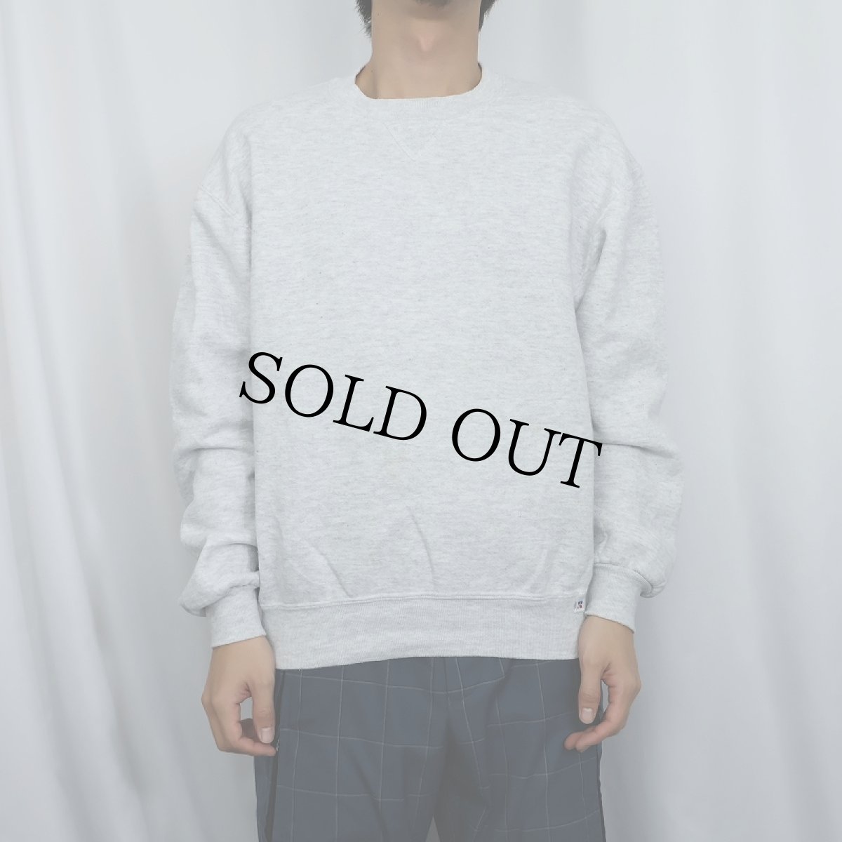 画像2: 90's RUSSELL ATHLETIC USA製 前V 無地スウェット M (2)