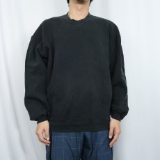 画像2: 90's RUSSELL ATHLETIC USA製 前V 無地スウェット BLACK XL (2)