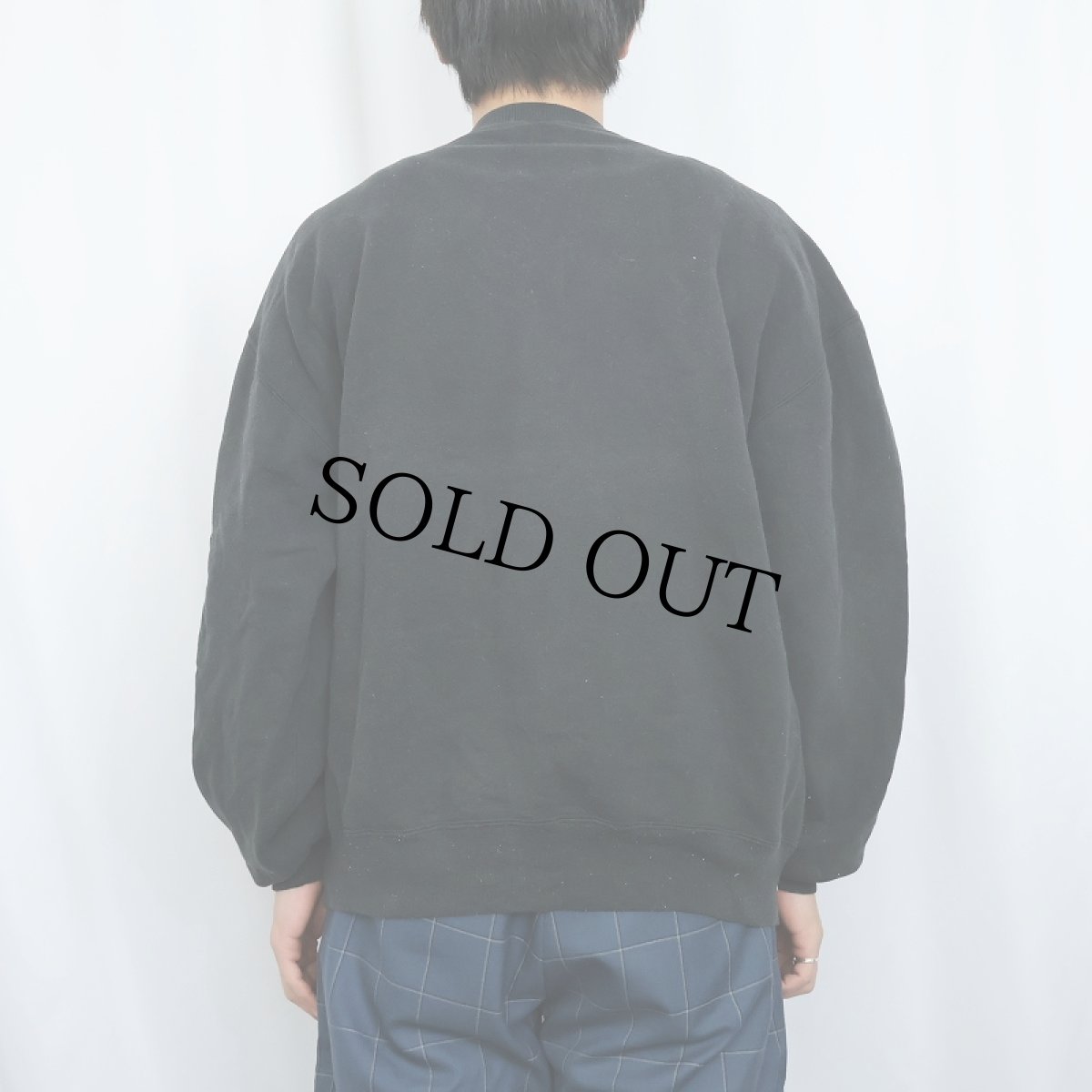 画像3: 90's RUSSELL ATHLETIC USA製 前V 無地スウェット BLACK XL (3)