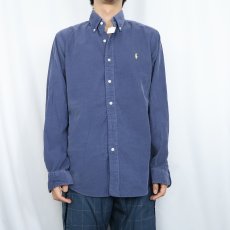 画像2: Ralph Lauren "CUSTOM FIT" ロゴ刺繍 コーデュロイ ボタンダウンシャツ M (2)