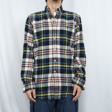 画像2: Ralph Lauren "CLASSIC FIT" チェック柄 ロゴ刺繍 コットンボタンダウンシャツ S (2)