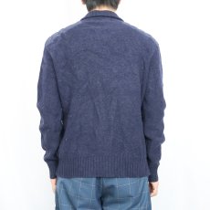 画像3: POLO Ralph Lauren ショルダーパッチ付き ハーフボタン ニットセーター NAVY M (3)