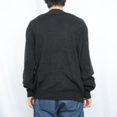 画像3: POLO Ralph Lauren ロゴ刺繍 前V コットンニットセーター BLACK L (3)