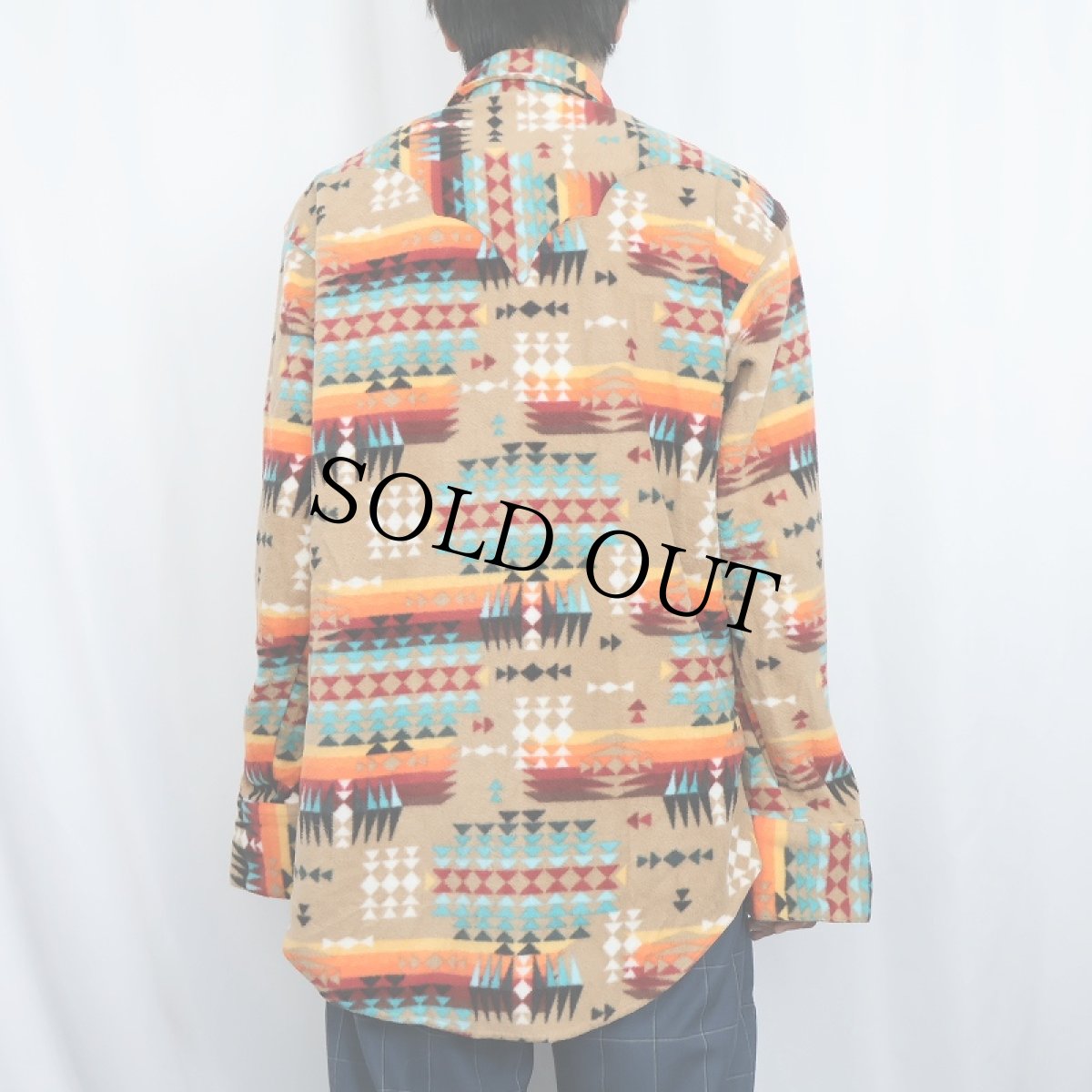 画像3: 80's Rockmount USA製 ネイティブ柄 フリースウエスタンシャツ (3)