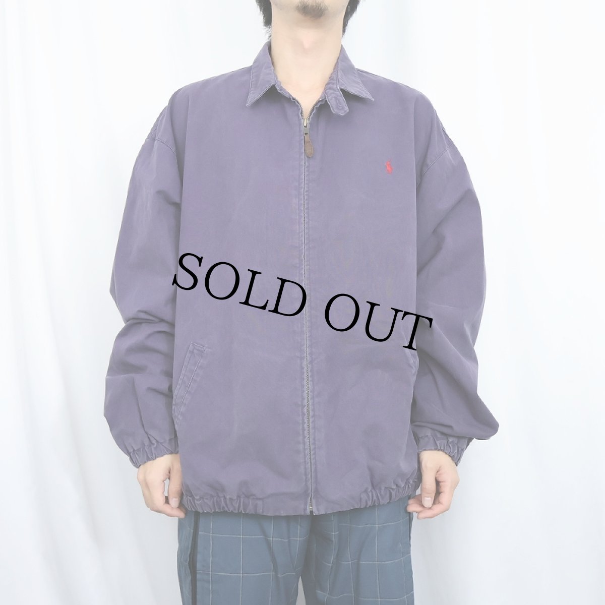 画像2: POLO Ralph Lauren ロゴ刺繍 チンスト付き コットンスイングトップ NAVY XL (2)