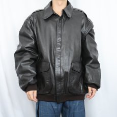 画像2: 80〜90's L.L.Bean "A-2 TYPE" USA製 レザーフライトジャケット BROWN XXL (2)
