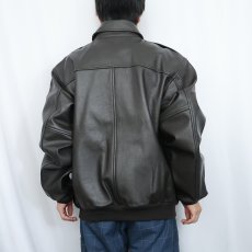 画像3: L.L.Bean "A-2 TYPE" レザーフライトジャケット BROWN XL (3)