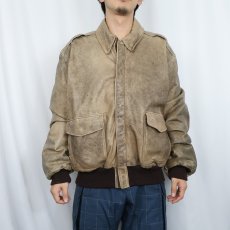 画像2: 80〜90's L.L.Bean "FLYING TIGER JACKET" USA製 A-2TYPE レザージャケット SIZE46 (2)