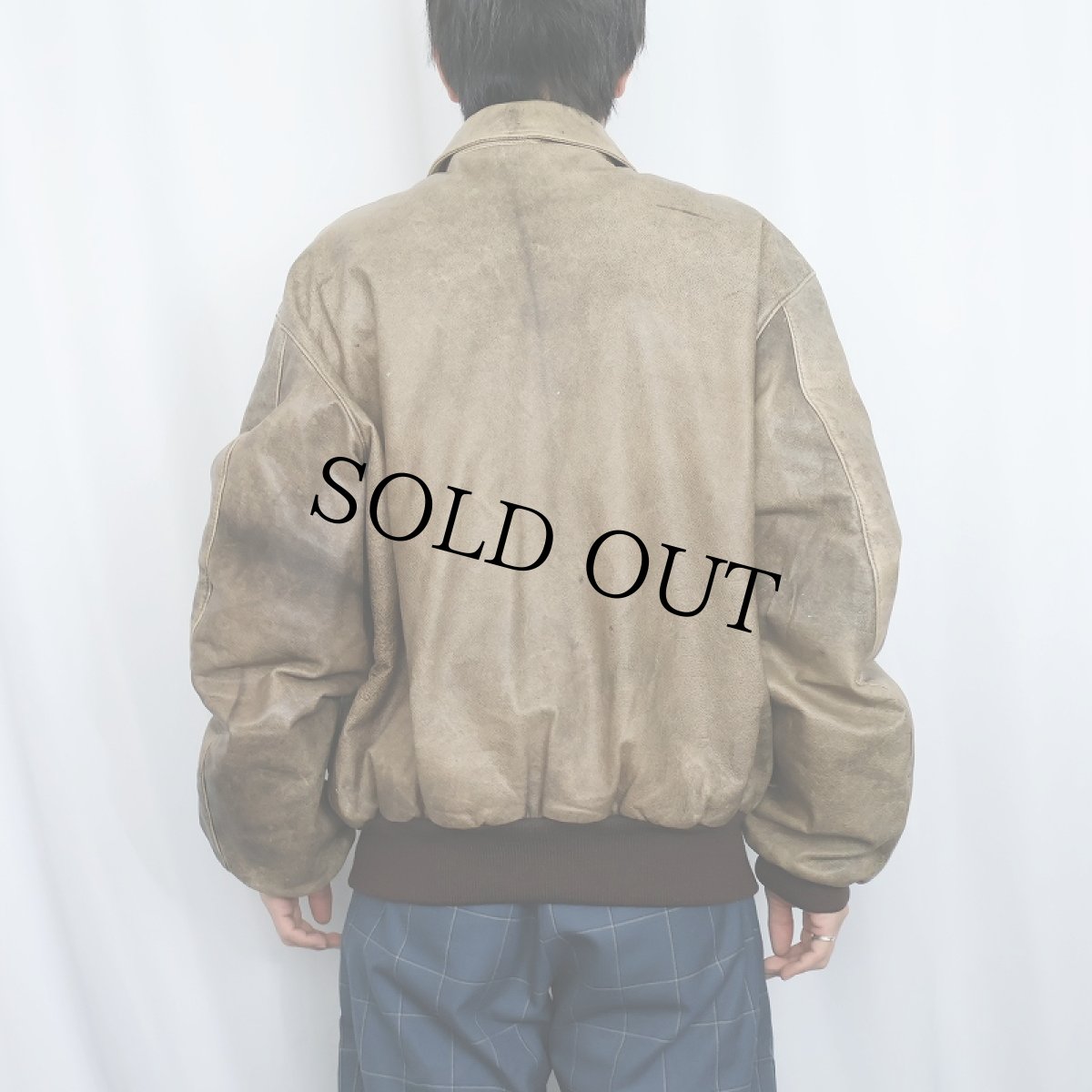 画像3: 80〜90's L.L.Bean "FLYING TIGER JACKET" USA製 A-2TYPE レザージャケット SIZE46 (3)