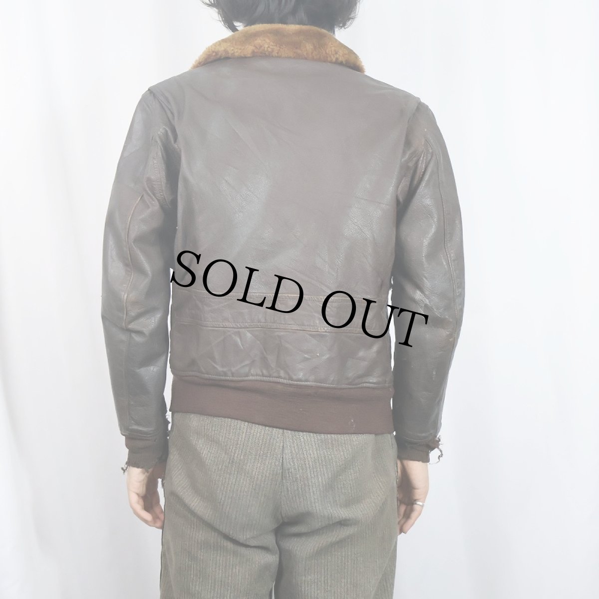 画像3: 60's U.S.NAVY G-1 レザーフライトジャケット SIZE38 (3)