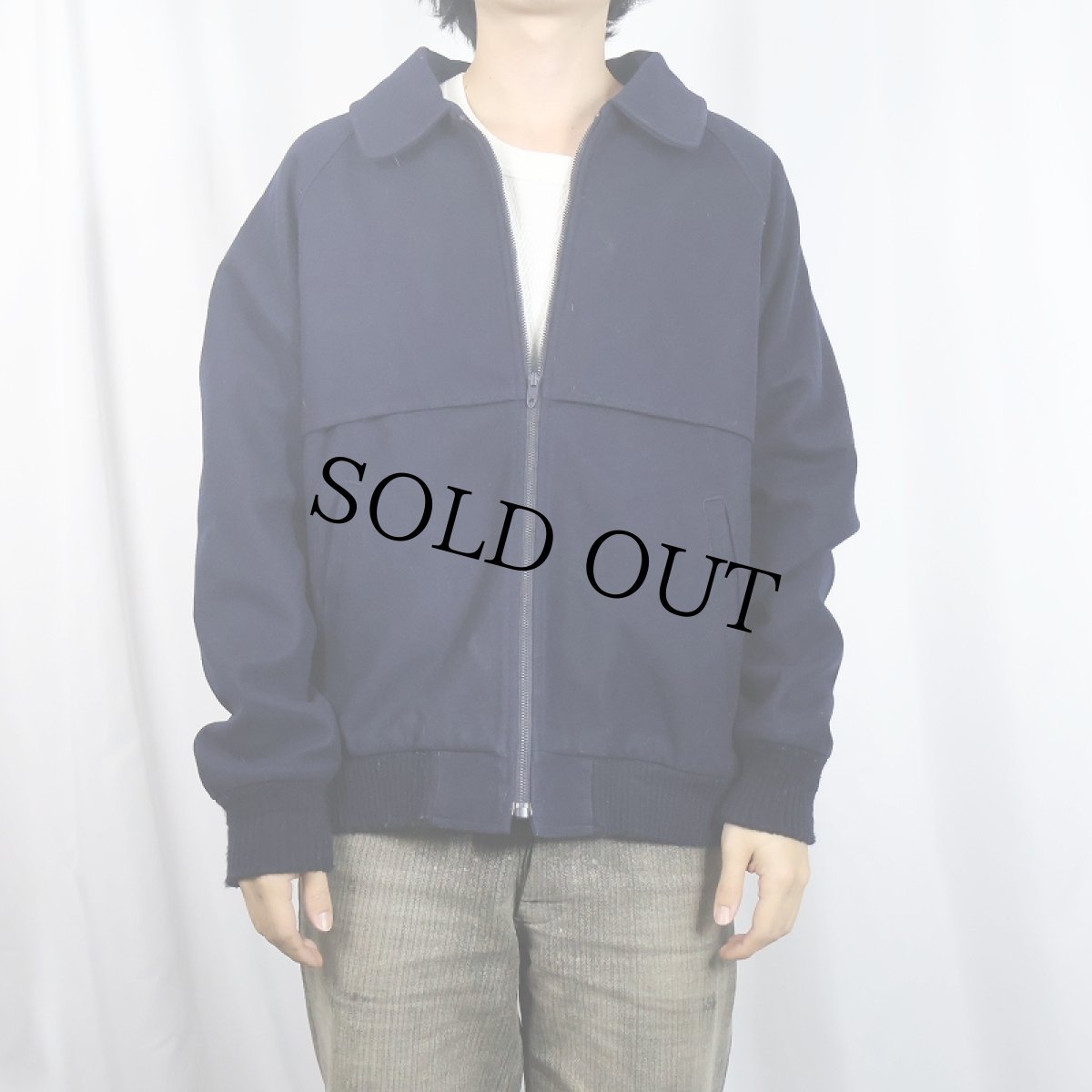 画像2: 70's PENDLETON USA製 ウールジップジャケット NAVY M (2)