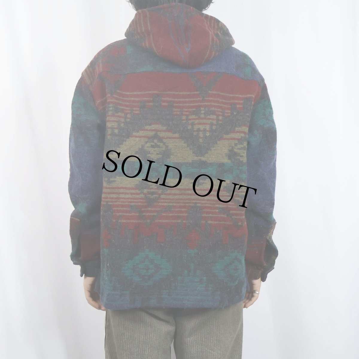 画像3: 90's Woolrich USA製 総柄 ウールアノラックパーカー XL (3)