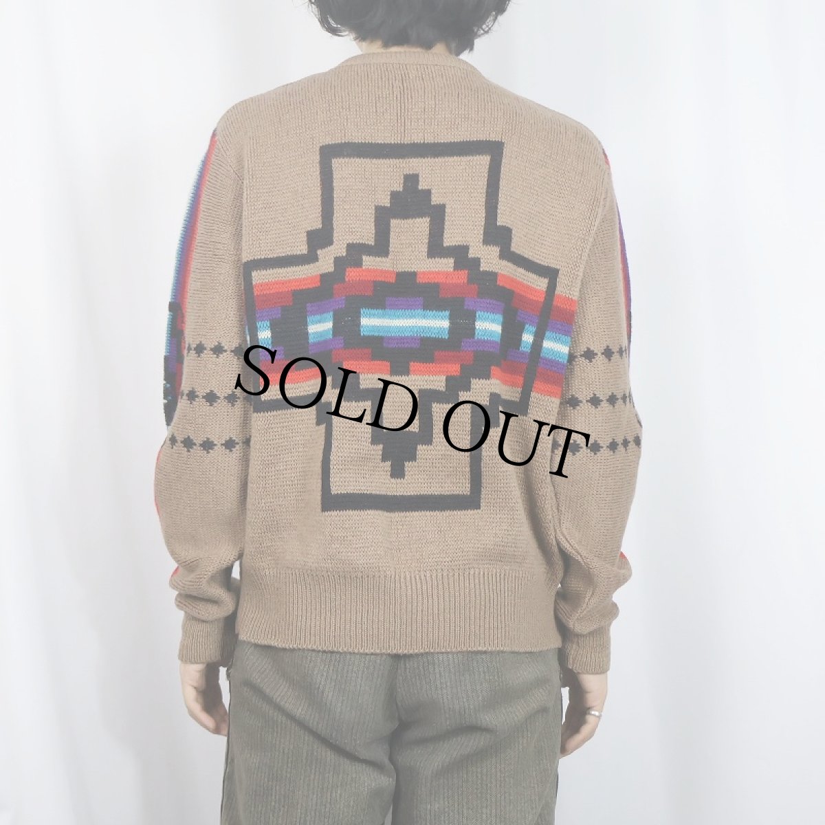 画像3: 70's PENDLETON USA製 ネイティブ柄 ウールニットセーター S (3)