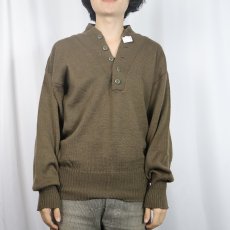 画像2: 80's U.S.ARMY 5つボタン ジープセーター LARGE (2)