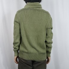 画像3: POLO Ralph Lauren ショールカラー コットン×リネンニットセーター M (3)